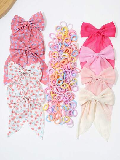 108 piezas Lindos pasadores de pelo con lazo rosa, diseño de moño grande, accesorios de pelo minimalistas elegantes para mujeres, adecuados para uso diario, vacaciones en la playa, atuendos de fiesta