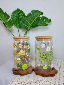 1 Set/Matcha Cup With Lid And Straw, Large Capacity Matcha Tumbler With Straw, Ins-Style Daily Use Glass Straw Cup, Suitable For Coffee, Matcha, Juice, Sparkling Water, Etc. - Multicolor - View 1