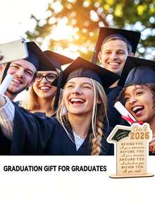 1pc 2026 Graduation Wooden Sign, Inspiring Engraved Graduation Memento, Graduation Party Decor, High School/College Graduation Gift - Custom-made Wood-plastic Composite 2026 Ornament - View 8