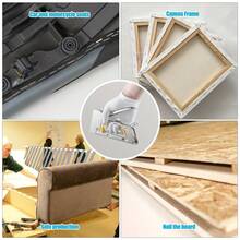 Bộ dụng cụ bắn đinh đa năng 3 trong 1, loại nhẹ và loại mạnh mẽ 4 trong 1: Máy dập ghim, súng bắn đinh, súng bắn đinh cầm tay và súng bắn đinh - Được làm từ thép carbon bền chắc, có tay cầm chống trượt, cài đặt áp lực điều chỉnh được và cơ chế bắn chính xác. - Bạc - Xem 5