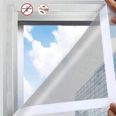 Màn chống muỗi màu đen, màn chống muỗi mùa hè, màn cửa sổ khung dán cải tiến, hỗ trợ tự lắp ráp tối đa, chống muỗi và côn trùng, thích hợp cho phòng nghỉ và văn phòng.