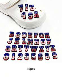 36 piezas de Letras y Números para Decorar Zapatos, Accesorios Decorativos DIY Adecuados para Regalos de Vuelta a la Escuela para Estudiantes, Decoración de Agujeros de Zuecos Calados, Versátil y Casual - Multicolor - Ver 11
