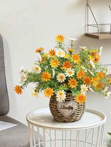 4 pezzi di fiori di margherita artificiali, decorazione floreale finta, bellissimi fiori decorativi per la stanza, adatti per la decorazione della casa, la decorazione del soggiorno, la decorazione del tavolo, la decorazione della stanza, la decorazione del matrimonio, la decorazione del giardino, la decorazione della festa - Multicolore - Visualizzare 3