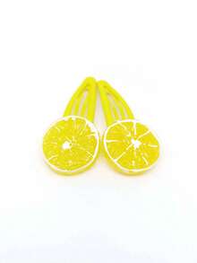 2/4 piezas Pinzas para el cabello con forma de rodaja de limón amarillo para mujeres y niñas, pinzas de presión con forma de fruta linda, accesorios para el cabello con forma de flor, pasadores de estilo estético Y2K, decoración de cabello dulce Girlcore de verano, pinzas de cabello ligeras para uso diario, accesorios para el cabello lindos y frescos, regalo de accesorios para el cabello, pinzas para el cabello, clips para el cabello - Amarillo - Ver 3