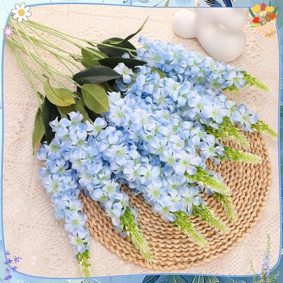 6/1pc 29.2" Blue Snapdragon Artificial Flowers, Long Stem Hyacinth Fake Flowers, Realistic Touch, Suitable For Wedding, Home, Outdoor Party Floral Arrangements, Table Centerpieces, Garden, Hotel Counter, Kitchen Fireplace Tall Vase Decor, Party Supplies, DIY Arch Garland Decor, Girl Gifts