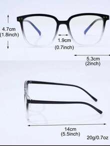 1 Pair/2 Pairs Women's Large Frame Square Rivet Casual Minimalist Flat Top Glasses, Suitable For Daily, Dating, Library, Writing And Other Occasions (Glasses Case Not Included) - Transparent - View 5