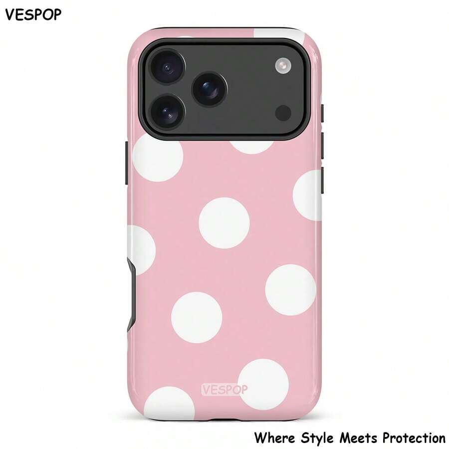 Custodia per telefono con design Bodian, adatta per iPhone 17 Pro Max, compatibile con iPhone 16 Pro Max, 15 Pro Max, 14 Pro Max, custodia per telefono di stile coreano alla moda e divertente, adatta per 11/12/13/14/15/28 Pro Max Plus, design elegante adatto sia per uomini che per donne, un regalo ideale per le fidanzate durante Natale, San Valentino, Pasqua, stagione di matrimoni e compleanni - Macchie bianche sul fondotinta - Visualizzare 1
