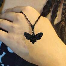 1 buah Kalung Kristal Kuarsa Merah Vintage Gotik, Kalung Kupu-kupu, Aksesori Perhiasan Timbul Vampir, Hadiah Choker Retro - kalung liontin - View 6