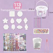 62/247pcs Girls Creative DIY Sticker Set, Gugu Card Art Toy, Suitable For Girls, Includes Goo Cards And Stickers, Complete DIY Scrapbooking Materials, Fun Toy And Art Supplies For Kids (Random Color & Style) - Multicolor - View 7