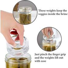 4-Pack Of Fermentation Glass Weights With Easy Grip Handle For Great Wide Mouth Canning Mason Jars, Pickling Sourkrout Kraut Gla - Thông thoáng - Xem 4
