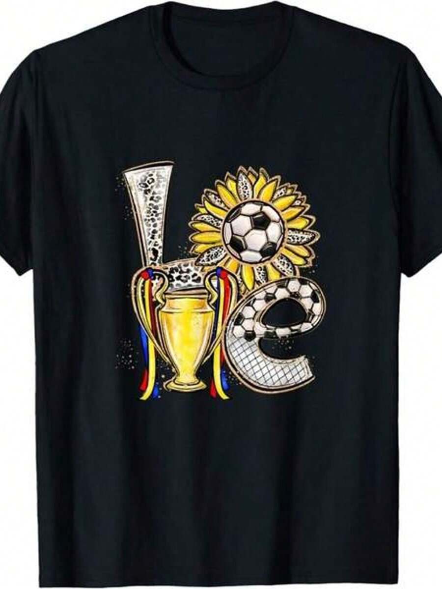 Love Soccer Player T-Shirt.Jpg - Black - View 1
