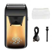 Dual Blade Electric Shaver, Men's Dedicated, Bald Head Shaver, Barber Use, Wireless Design, Professional Rechargeable Shaver/Groomer, Ultra Close Shave - Gold - View 9