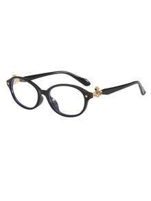 1 Pair Women's Personalized College Style Fashion Decorative Glasses - glossy black - View 3