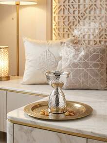 Elegant & Fashionable Aromatherapy Burner, Luxury Hammered Metal Design Incense Holder, Sophisticated Aroma Diffuser, Home Decor In Silver/Gold/Black - Hand-hammered Pattern - View 11