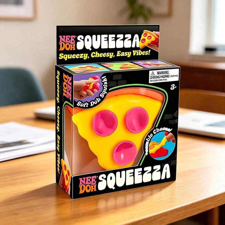 Cute Layered Cake Squeeze Toy, Soft Slow Stress Relief Fidget Ball, Kawaii Colorful Cake Toy & Adults, Anxiety Relief Party Favor - Pizza - Xem 1
