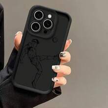 Football player Funda TPU silicona resistente antigolpe, protección de cámara.Diseños únicos inspirados en la cultura futbolera  y ambiente deportivo.Para  iPhone  Redmi POCO  OPPO Honor y serie A completa. - Marrón - Ver 3