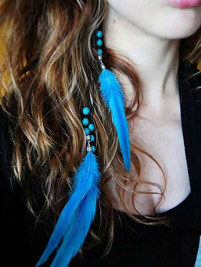 1pc Bohemian Style Feather Headband, Suitable For Halloween, Carnival, Masquerade Ball, Costume Party, Fashion Show, Beach Party, Etc. Also Suitable For 1pc Bohemian Fashion Outfit