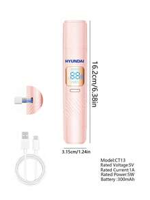 HYUNDAI 二合一女士电动剃毛器，双头比基尼修剪器，IPX7级防水，干湿两用，适用于比基尼线、腋下、腿部、手臂和面部脱毛。 - 粉色 - 查看 6