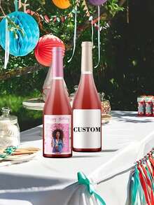 10/30/50/100pcs Customized Wine Bottle Stickers, Personalized Champagne Bottle Labels, Artistic Style Decorative Wine Bottle Labels, Suitable For Weddings, Birthdays, Anniversaries, Graduations, Customizable Photo Stickers, Waterproof Adhesive Rectangular Decorations, Special Occasion Gifts For Weddings And Parties - Multicolor - View 6