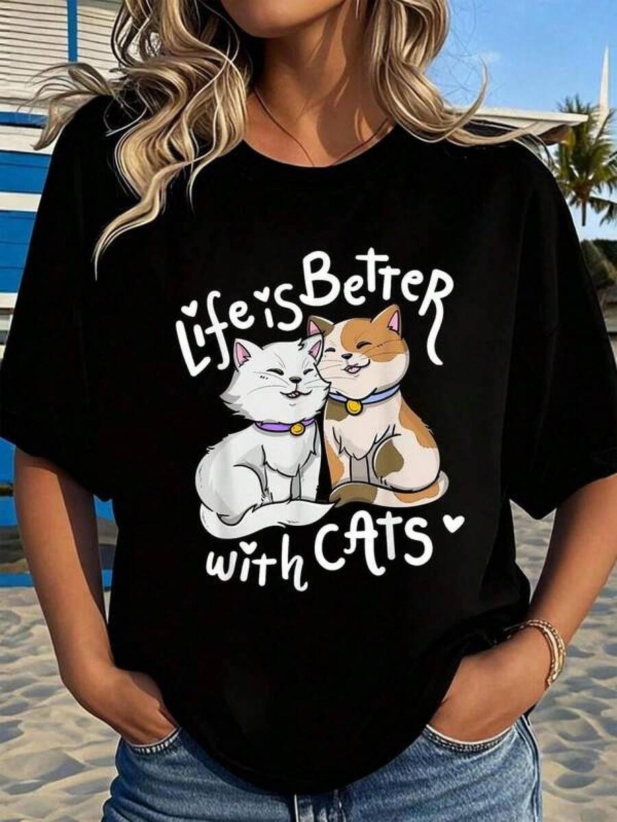 Women T-Shirts - Black - View 1