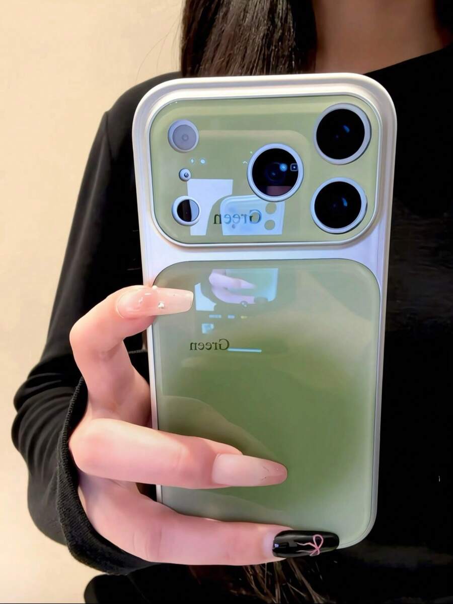 Ốp điện thoại 17 Pro Max mới, thiết kế độc đáo và thời trang với hiệu ứng nhuộm màu xanh lá cây chuyển sắc, cửa sổ lớn chống sốc, bảo vệ chắc chắn và thanh lịch dành cho nữ. - màu xanh lá - Xem 1