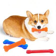 1pc Single-Pack Dog Chew Toy; Rubber Bone Toy Available In Multiple Colors; Ideal For Dogs That Love To Chew; Dog Toothbrush; Puppy Dental Care Products; Pet Accessories. Cleans Teeth And Provides Entertainment For Dogs. - Multicolor - View 9