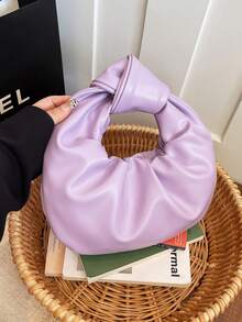 SIMUTINE Unique High-Quality Cloud-Shaped Handbag, New Pleated Underarm Bag, Fashionable Handheld Small Purse, PU Material, Suitable For Daily Use, Shopping, Commuting, Work, University - Purple - View 7
