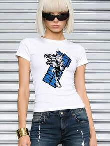 Camiseta de algodón de manga corta con cuello redondo, ajustada y suave, para mujer, tops para salir, vintage, generación Z, tops, curvas, ropa Y2K, algodón, Italia, Grecia, tops para damas, tops bonitos, camisetas gráficas, conjuntos de primavera, estilo callejero americano, casual deportivo, estilo unisex, estilo casual urbano, casual, jersey, camisetas holgadas, ropa urbana retro, estilo de los 90, estilo de los 2000, subcultura, estilo europeo, tops negros, tops blancos, conjuntos de fiesta de los 90. Blanco - Blanco - Ver 10