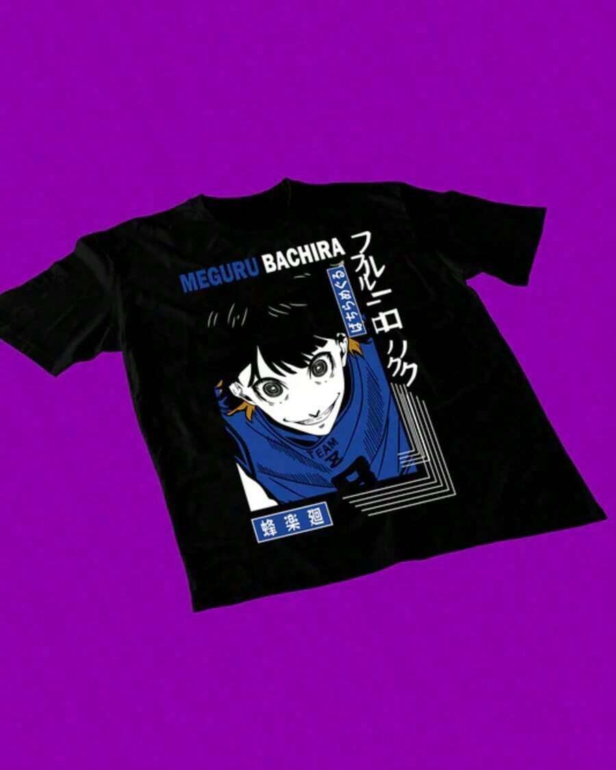 Camiseta de Cosplay de Anime Blue Lock - Negro - Ver 1