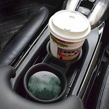 NEW- Forest Tree Car Coasters For Cup Holder Absorbent Ceramic Cup Coaster 2 Pack Anti Slip Car Interior Accessories With Finger Notch Cork Base For Women Men 2.56" - Forest Tree - 查看 7