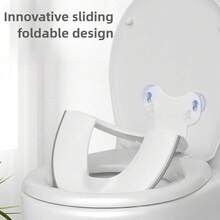 Asiento adaptador de inodoro plegable con fijación por ventosas, barrera protectora salpicaduras de orina, modelo universal, ligero y  para el entrenamiento infantil - Estilo sencillo - Ver 5