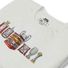 Liverpool Retro Kit T-Shirt - Vintage Football Shirt - Classic Reds Print - Black - View 5