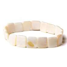 Pulsera cuadrada con cuentas de concha blanca Natural, pulseras de concha de nácar para mujeres y hombres, joyería para fiesta en la playa y el mar de verano - 3 - Ver 13