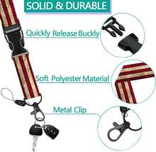 IBOVODI USA Flag Badge Holder With Breakaway Lanyard, 4th Of July Badge Reel Retractable Heavy Duty Detachable Name Tag Clips, American Flag Lanyards For Id Badges, Nurse Docter School Teacher Office - ColorGG - 查看 5
