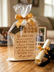 1pc 2026 Graduation Wooden Sign, Inspiring Engraved Graduation Memento, Graduation Party Decor, High School/College Graduation Gift - Custom-made Wood-plastic Composite 2026 Ornament - View 7