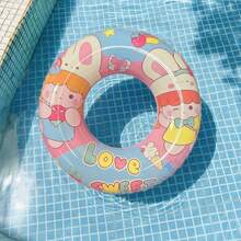 1 pieza Flotador de natación con forma de conejo rosa, adecuado para niños de 3 a 9 años, se puede usar en la piscina o como decoración para fiestas en la playa - Rosa - Ver 5
