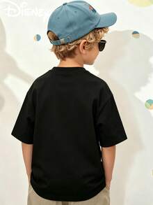 Disney Licensed Cars Tow Mater "MATER" Sketch Style Print Kids' T-Shirt, Short-Sleeved Casual Top, Cute Themed Printed Tee, Perfect For Daily Wear, School Activities, Family Outings, Theme Park Visits And Holiday Gifts, Shipped From Local Warehouse - Black - View 2