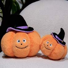 Halloween Realistic Pumpkin Plush Pillow, Cute Yellow Hat Pumpkin Throw Pillow, Comforting Soft Cushion, Home Living Room Bedroom Decor Pumpkin Ornament Sofa Pillow - Multiple Colors - View 7