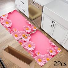 1pc Pink Floral Print Absorbent Mat/Drying Mat For Coffee Maker, Dishes - Polyester Absorbent Desktop Protective Mat With Rubber Anti-Slip Pad, For Kitchen Counter Decor, Home Bar And Dining Table - Multicolor - View 12
