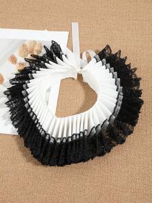 1pc Women's Elegant Vintage Elizabethan Ruffled Hollow Lace Patchwork Detachable Collar, Suitable For Party, Banquet, Opera Performance Prop - Multicolor - View 14