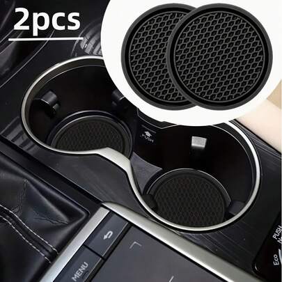 2pcs Anti-Slip Waterproof Car Cup Holders, Universal Cup Mats, Non-Slip Cup Coasters, Car Interior Accessories, Unisex