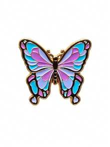 1/6 pièces Broche de niche délicate de dessin animé, décoration polyvalente pour manteau, costume, pull, excellent cadeau pour amies, accessoires élégants - Multicolore - Voir 11