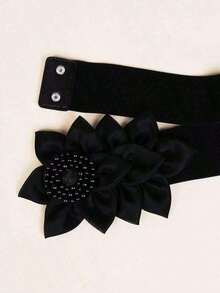 Boho Elegant Beaded Decor Tape Belt For Coats And Dresses Halloween Summer, School Fall, Autumn, Halloween CAT4 - Black - View 4