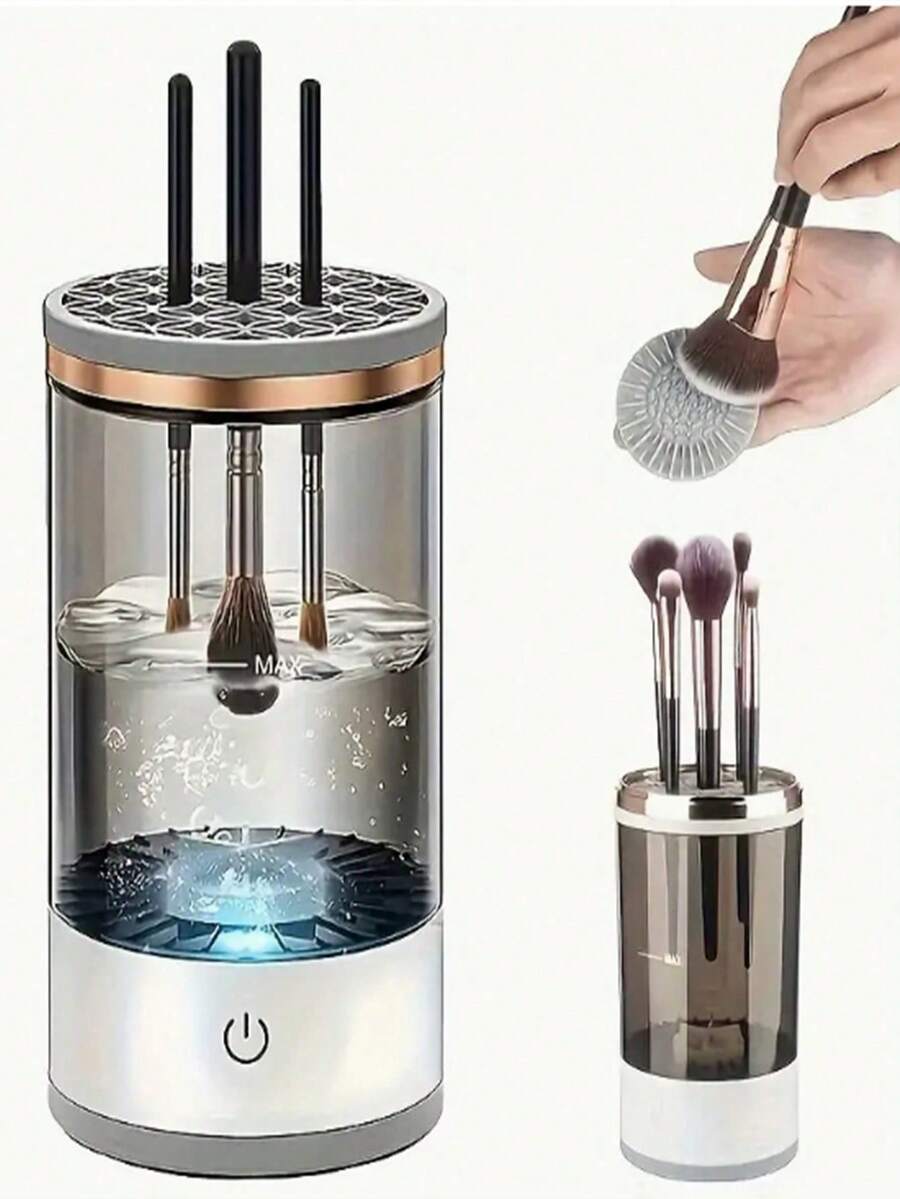 1个可充电通用化妆刷清洁器,高速快速清洁,无需手洗,卫生耐用的电动清洁系统,操作简便的便携式美容工具,适合居家、旅行、户外日常使用。 - 清潔器 - 查看 1