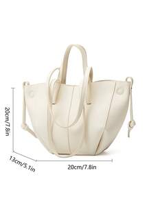 Minimalist Style Handbag, Fashionable Versatile Niche Shoulder Bag With Large Capacity, Suitable For Holiday, Commute, Shopping And Daily Use - White - View 6