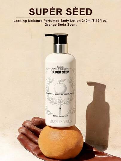 SUPER SEED Loción corporal con aroma a naranja, hidratante y humectante, piel suave, fragancia duradera