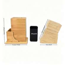 7-Slot Bamboo Knife Holder (Knives Not Included), Universal Knife Rack, Countertop Cutting Board Knife Stand, Convenient Kitchen Storage - Bamboo Wood Color - View 6