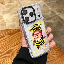 インスタ風 ワンポイント レディース スマホケース 17pro Max/17pro/17/11/12/13/14/15/15Pro/15PluS/15Pro Max/16/16Pro/16PluS/16Pro Max/MIN/X/XR 対応  デュアルカラー TPU 傷防止 衝撃吸収 パーティー用  インスタ映え 大人上品 プレゼント - 明粉 - チェックする 6