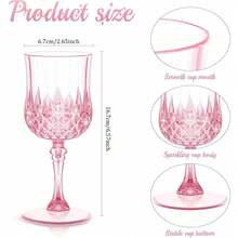 1|2|6|8|12pcs Sweet Girl Exclusive (Ice Pink) Vintage Embossed Wine Glasses, Ice Cream Dessert Goblets, Reusable Premium Champagne Cocktail Glasses, Vintage Style Durable Drinking Cups, Chilled Juice Cups, Suitable For Bridal Shower Gifts, Valentine's Day, Wedding, Beach Party, Pool Party, Outdoor Grand Event Party Supplies - View 9