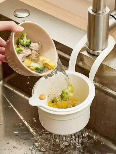 1pc Multifunctional Hanging Sink Strainer Basket, Designed To Hang On Faucet, Efficient Food Residue And Garbage Interception, Compact And Space-Saving, Easy To Disassemble And Clean, Suitable For Housewives, Renters, Kitchen Cleaning Essentials, Practical Housewarming/Holiday Gift, Random Style
